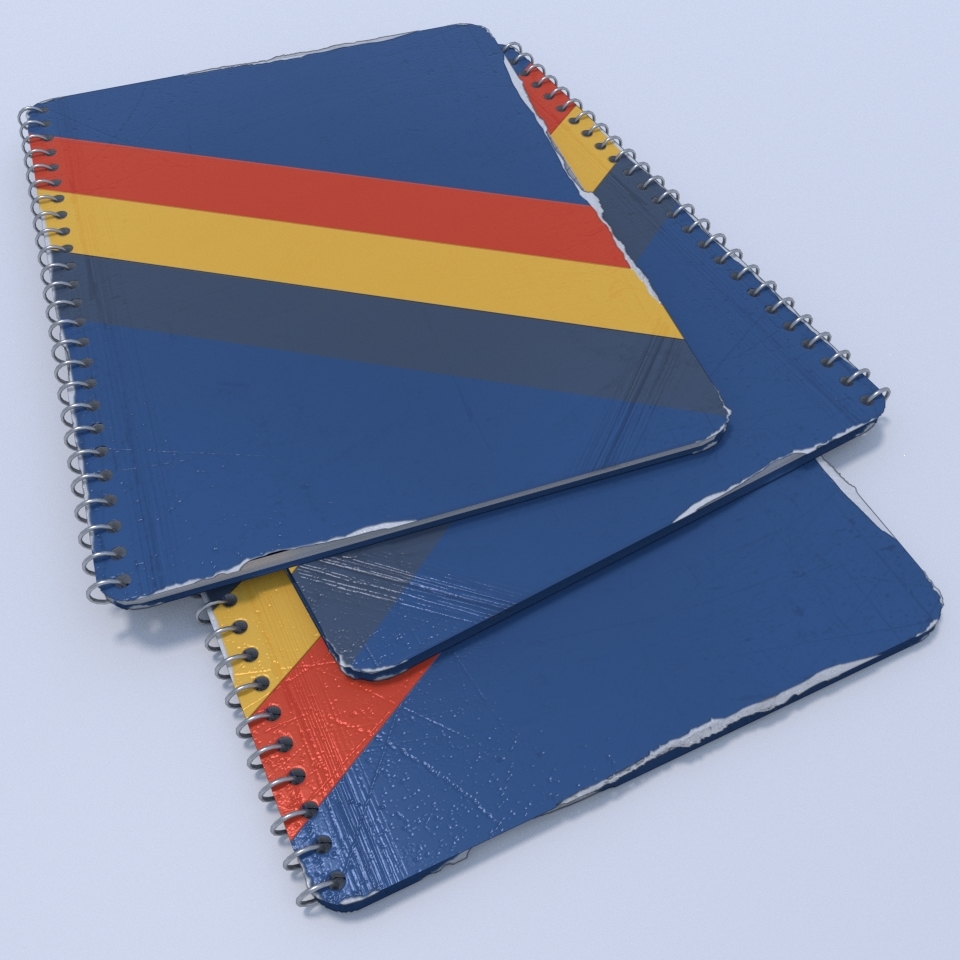 3D spiral bound notebooks model TurboSquid 1329284