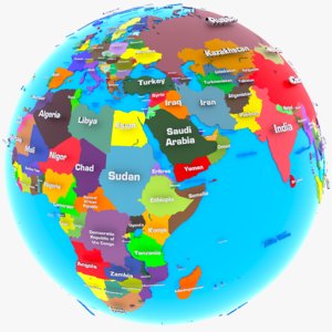 3D model geopolitical earth globe world