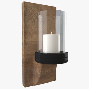 3D candle wall sconce model