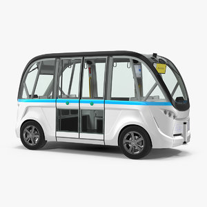 electric driverless bus generic 3D model