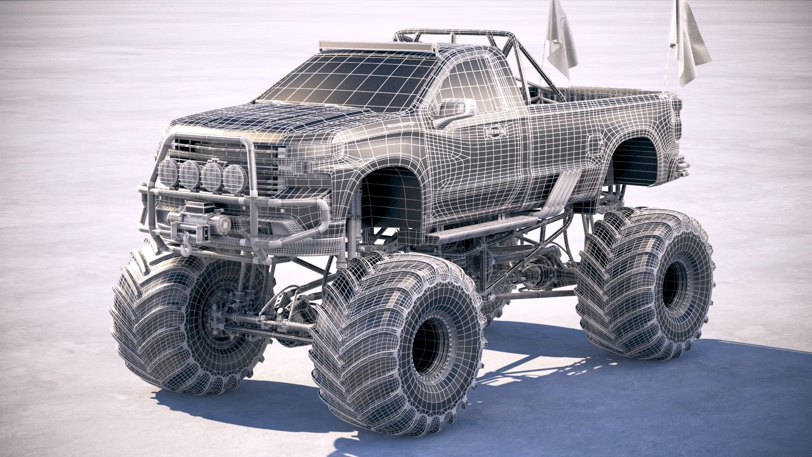 雪佛兰silverado怪物卡车2019年3d模型