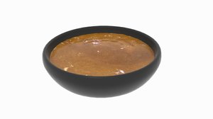 3D bowl creme soup model