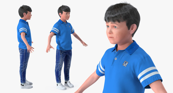 3D boy 7-10 years old - TurboSquid 1329639