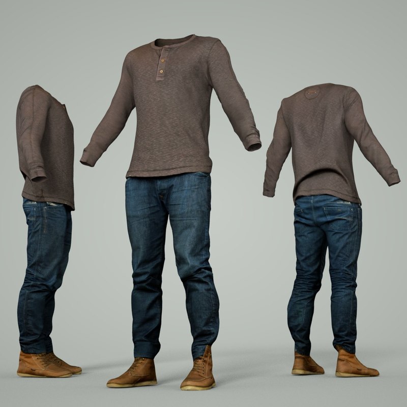 3D male clothing outfit - TurboSquid 1329715