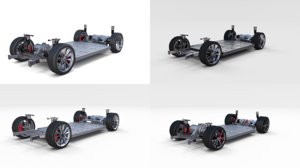 3D model tesla chassis roadster 3