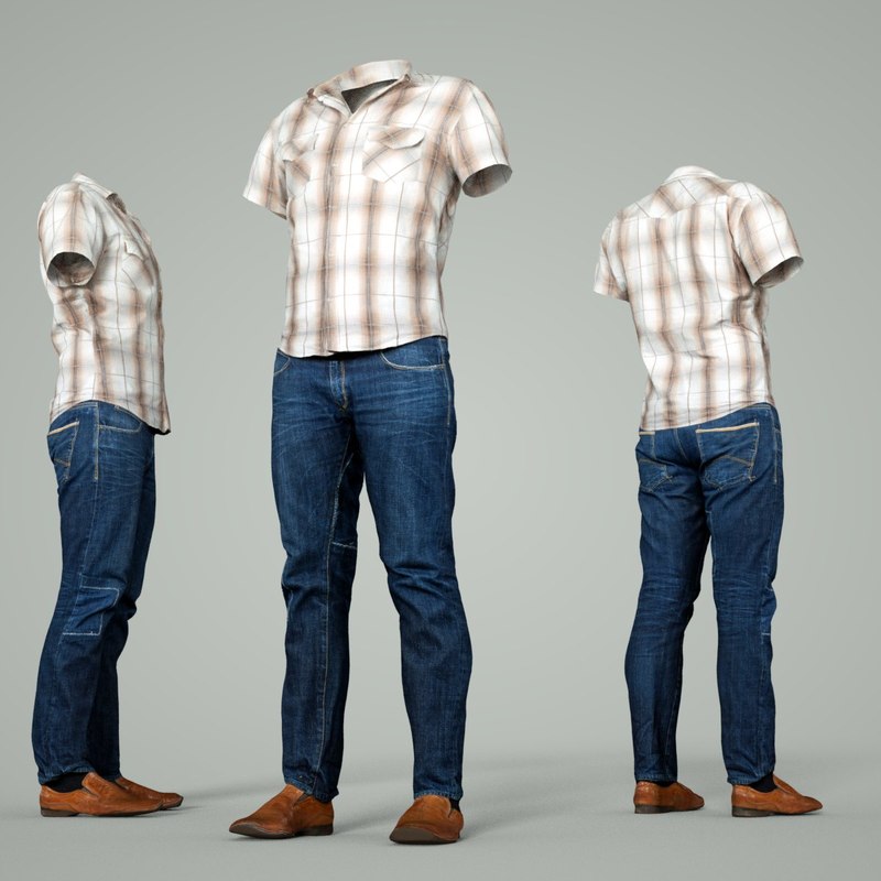3D male clothing outfit model - TurboSquid 1329872
