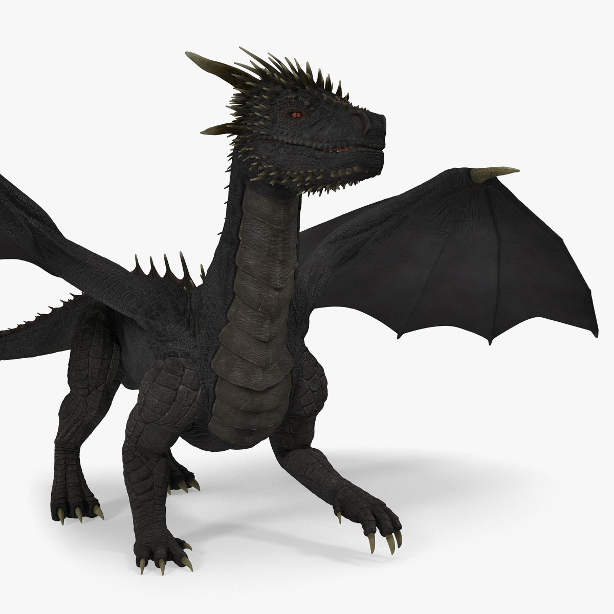 3D mythical black dragon walking model - TurboSquid 1330082