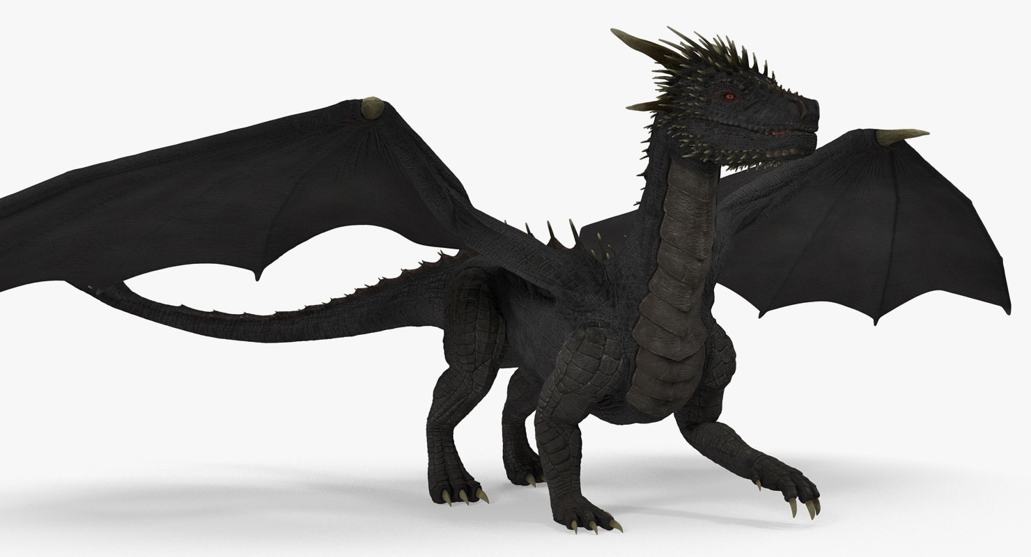 3D mythical black dragon walking model - TurboSquid 1330082