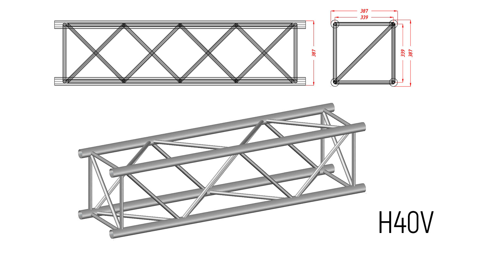 prolyte h40v方形桁架3d模型