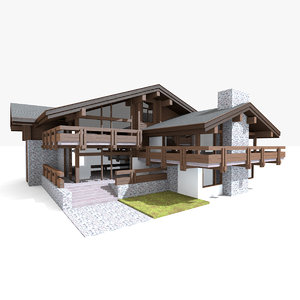 3D house villa chalet model