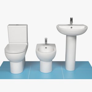 3D modern luxury bathroom suite