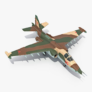 3D attack plane su-25 frogfoot