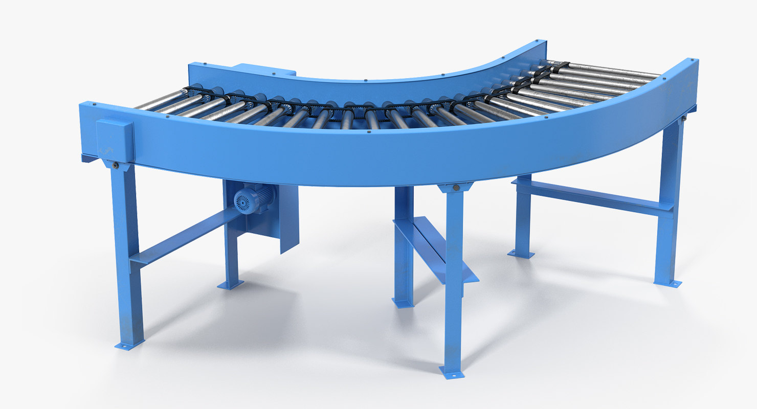 Curved roller conveyor 3D model TurboSquid 1330709