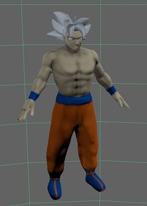 3D model character goku ui
