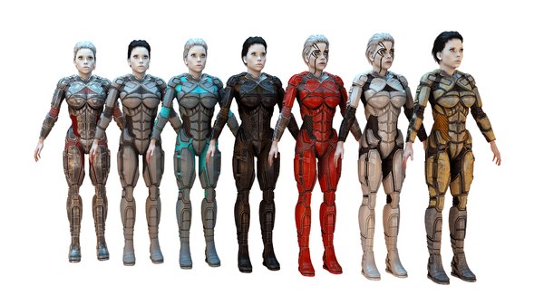 cyborg female hd pack 3D