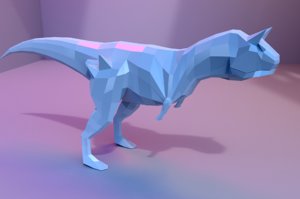 3D low-poly carnotaurus animations