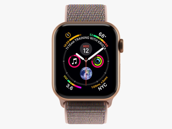 modelo 3d Estuche de aluminio dorado de la serie 4 de Apple Watch con lazo  de deporte con arena rosa - TurboSquid 1330901