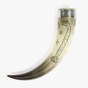 3D model viking horn