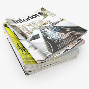 3D model realistic magazines open set