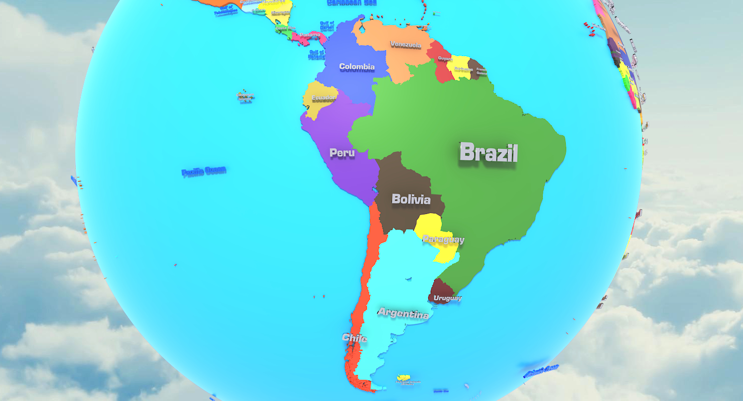 全球地缘政治 美国国家3d模型