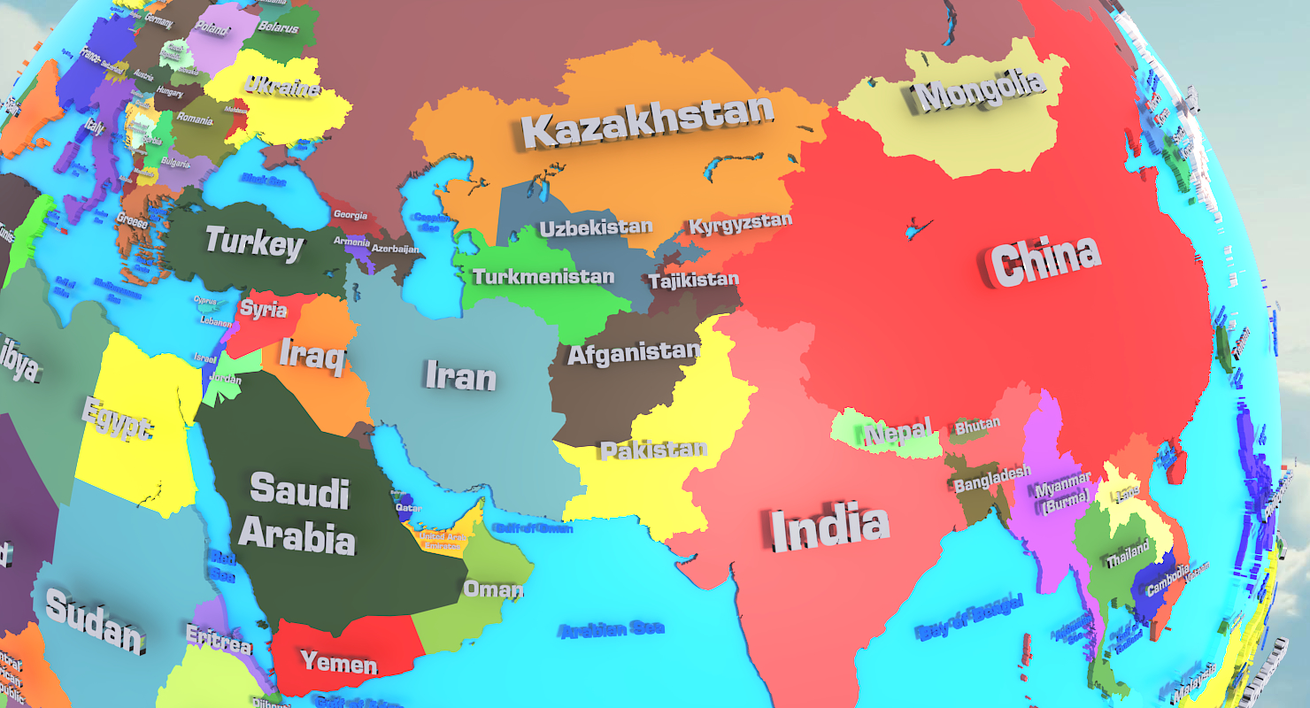 全球地缘政治 美国国家3d模型