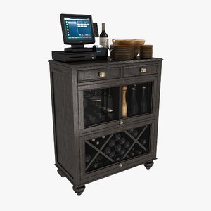 3D waiter station cabinet