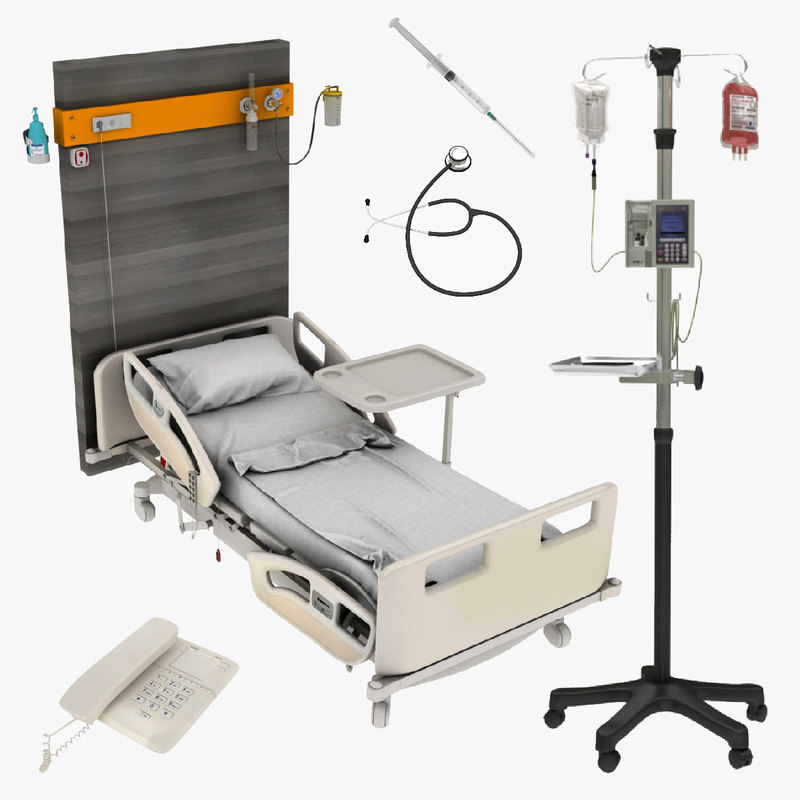 Bed stand syringe hospital model TurboSquid 1331163