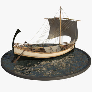 3D antic merchant ship greek
