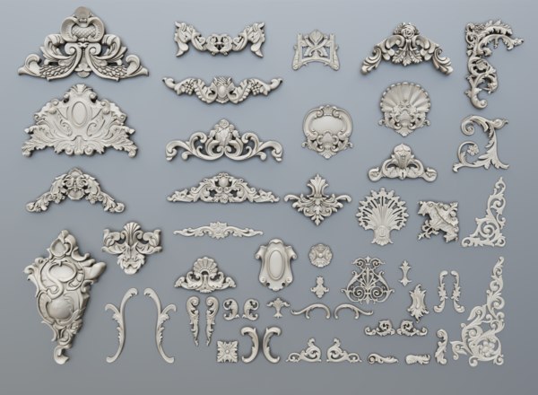 3D Classic Baroque Ornaments Model - TurboSquid 1331235