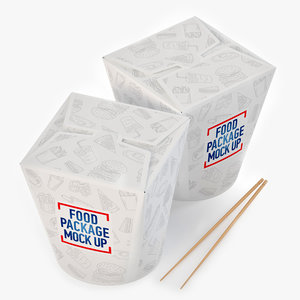 3D model chinese takeout box