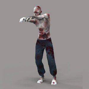 zombie character rigged 3D