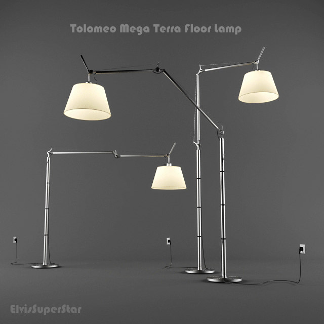 3d Artemide Tolomeo Mega Turbosquid, Tolomeo Mega Floor Lamp Replacement Parts