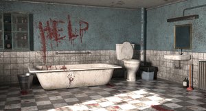 horror bathroom bath 3D model