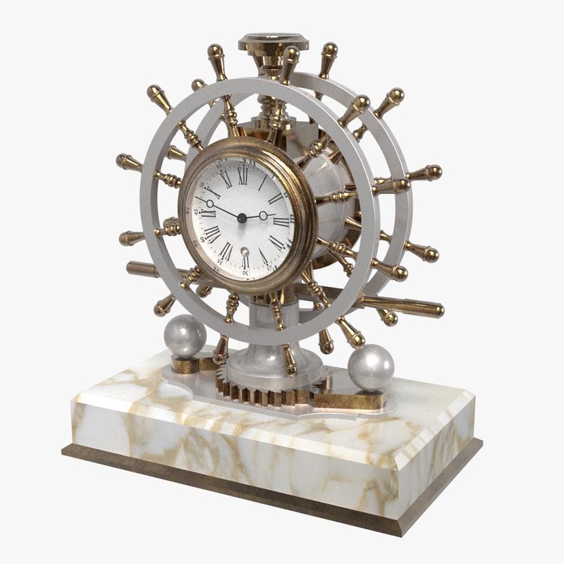 3D nautical desk clock model TurboSquid 1331733