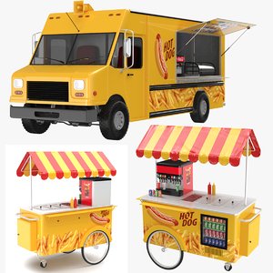 dog truck cart hot 3D model