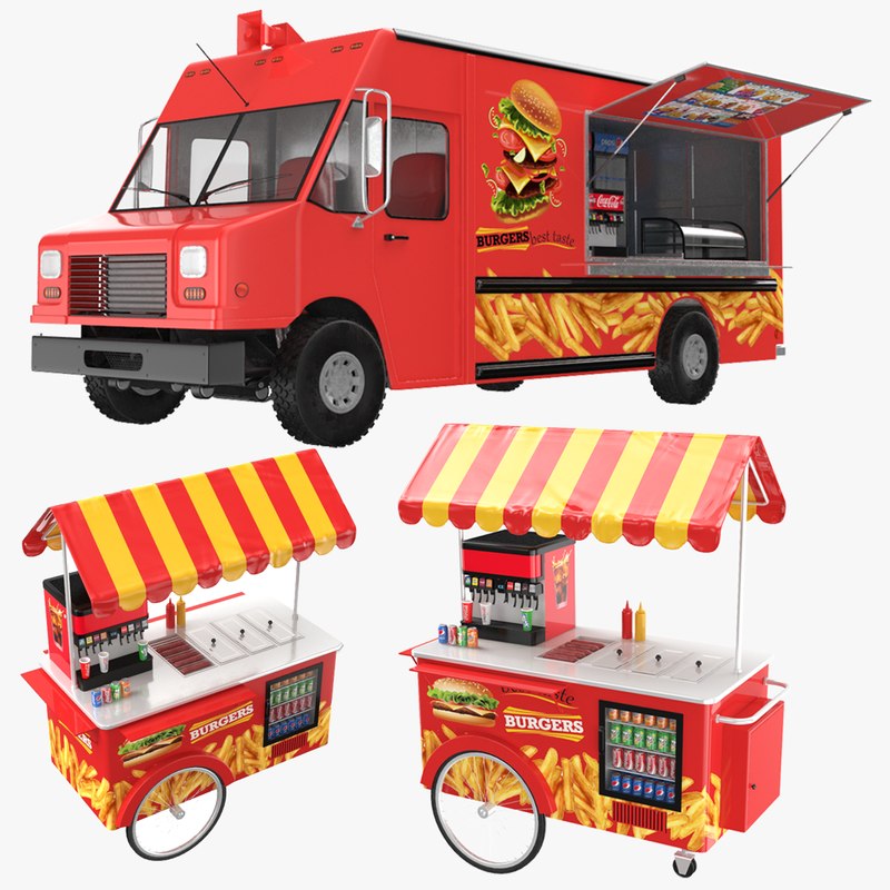 Food truck cart burger 3D model TurboSquid 1331792