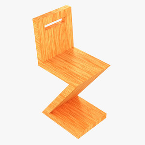 minimalist piece wooden z 3D model