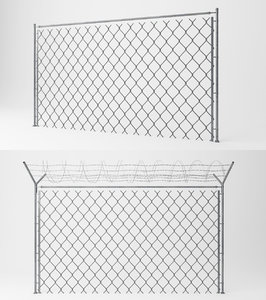 chain link wire fence 3D model