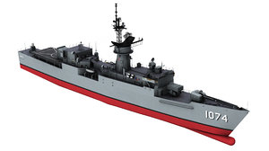 3D frigate navy cold model