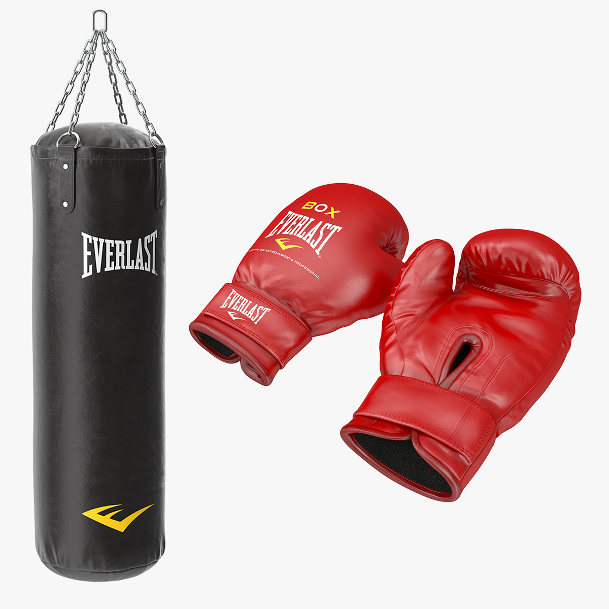 3D boxing gloves punching bag model TurboSquid 1332000