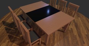 3D dining table chair