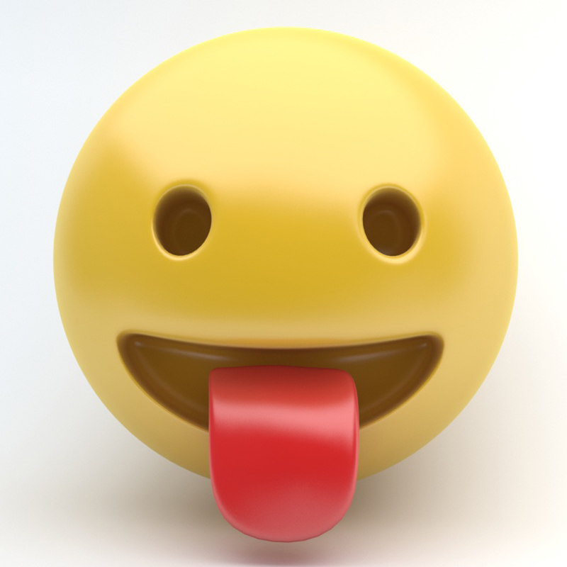 Emoji stuck tongue model TurboSquid 1332325