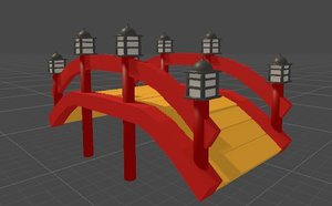 3D model japanese bridge