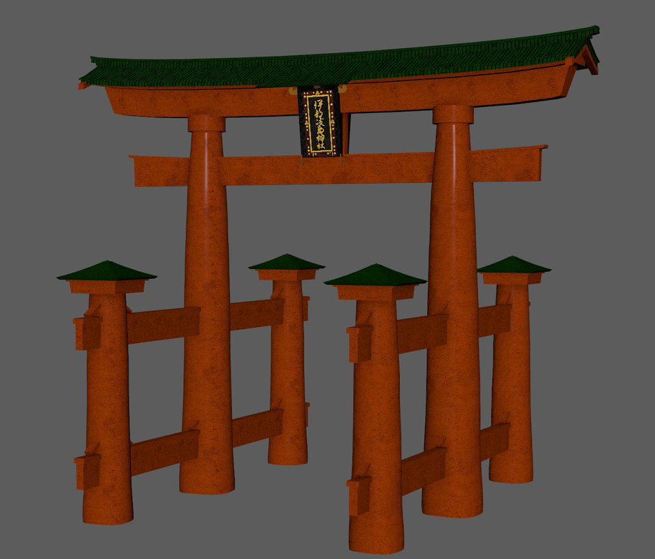 3D historic torii gate japan model TurboSquid 1332377