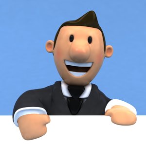 3D fun business man model