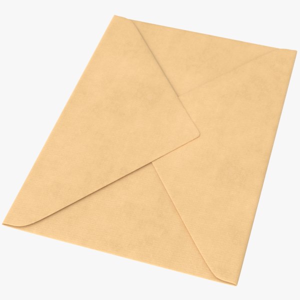 3D model real mail envelope