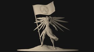 mercy rigged 3D model