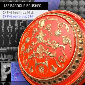 3D pack 182 brushes baroque model