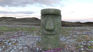 3D model moai sculpt