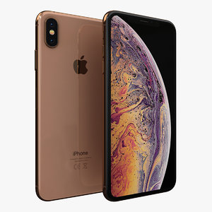 3D apple iphone xs gold